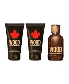 Dsquared2 Wood pour Homme Eau de Toilette 50ml & after shave 50ml & shower gel 50ml | Aνδρικά Gift Box στο Aromatisou