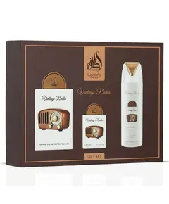 Lattafa Vintage Radio Eau de Parfum 100ml & Eau de Parfum 20ml and Body spray 200ml | Aνδρικά Gift Box στο Aromatisou