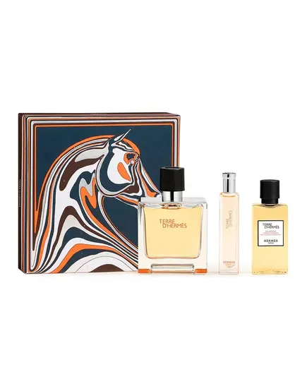 Hermès Terre d’Hermes Parfum 75ml & Miniature Parfum 15ml & Shower Gel 40 ml | Aνδρικά Gift Box στο Aromatisou