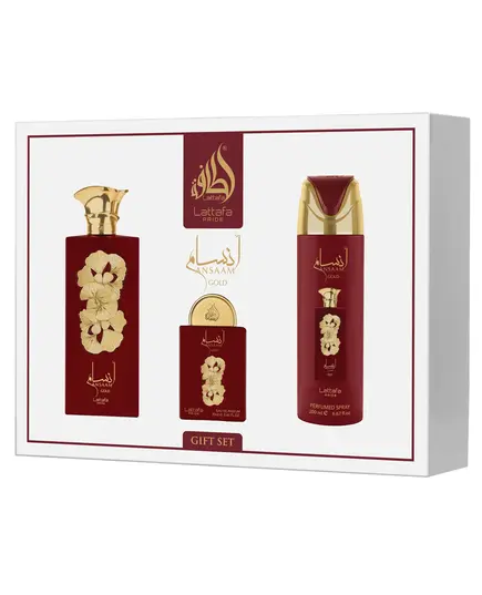 Lattafa Pride Ansaam Gold Eau de Parfum 100ml & Deo spray 200ml & Miniature Eau de Parfum 20ml | Γυναικεία Gift Box στο Aromatisou