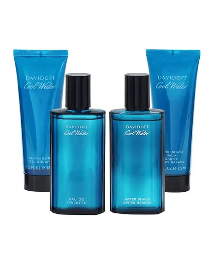 Davidoff Cool Water Eau de Toilette 75ml & After Shave Balm 75ml & After Shave Lotion 75ml & Shower Gel 75ml | Aνδρικά Gift Box στο Aromatisou